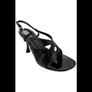 Vince Camuto Women's Miloani Flare Heel Sandal Soft Black - Medium